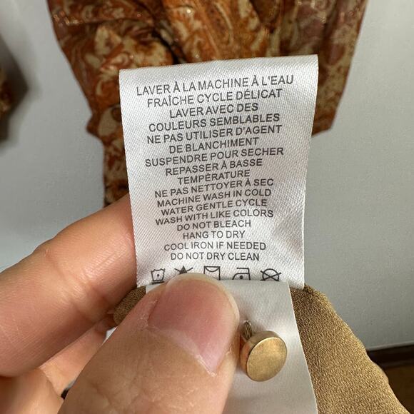 House of Harlow Burnt Orange Paisley Long Sleeve Dress - Picture 7 of 9